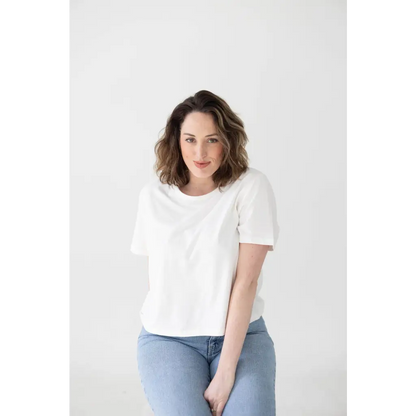 The Mom Crop in Antique White