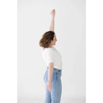 The Mom Crop in Antique White