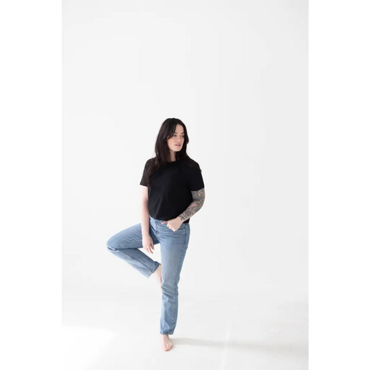 The Mom Crop in Jet Black