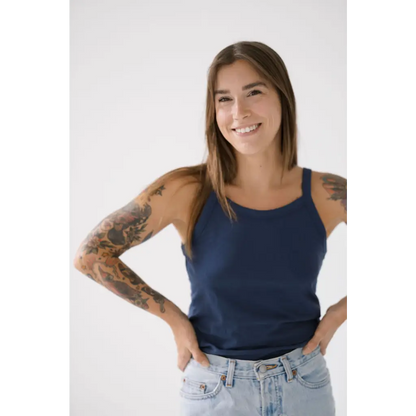 Organic Women's Tank Top - Navy