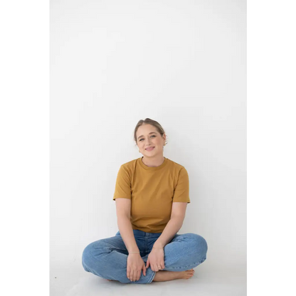 The Mom Tee in Almond