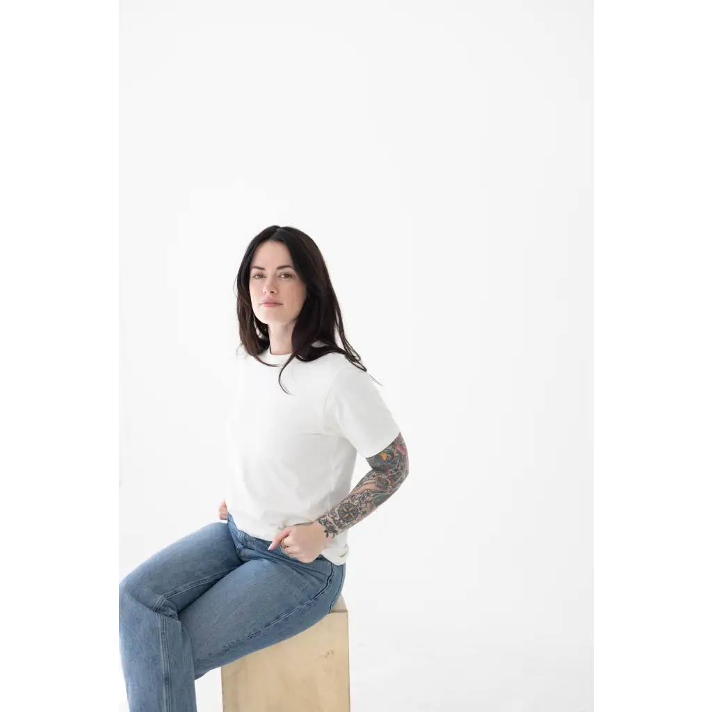 The Mom Tee in Antique White