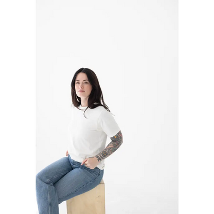 The Mom Tee in Antique White