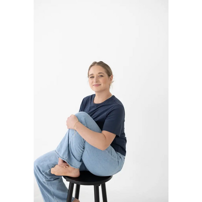 The Mom Tee in Navy