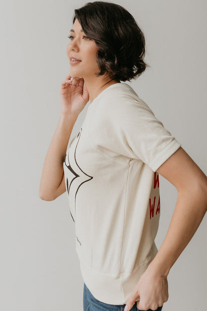 Women's Organic Rolling Stones Ivory Raglan Tee
