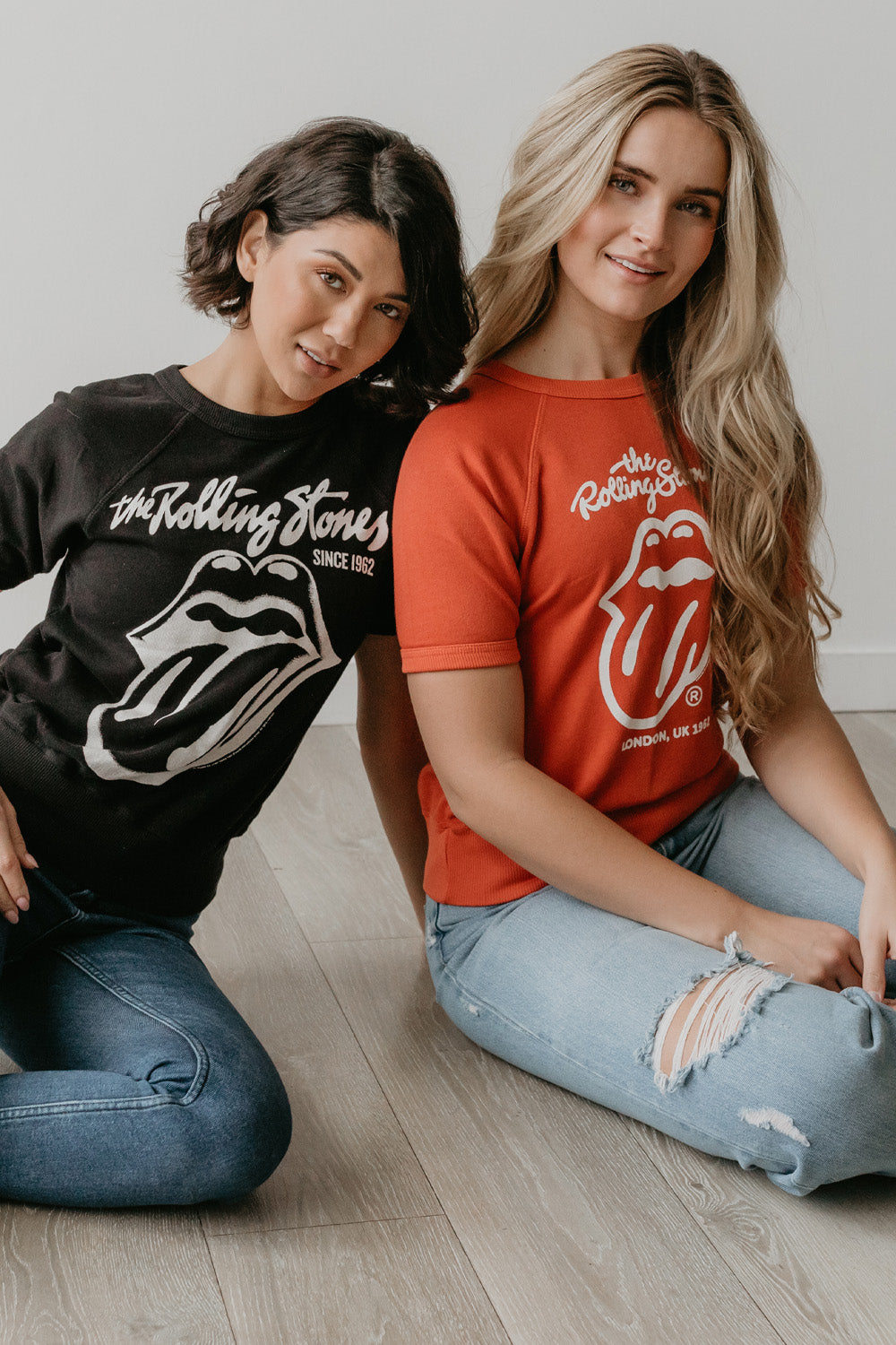 Women's Organic Rolling Stones Black Raglan Tee