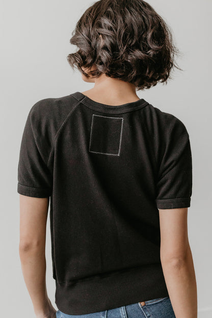 Women's Organic Rolling Stones Black Raglan Tee