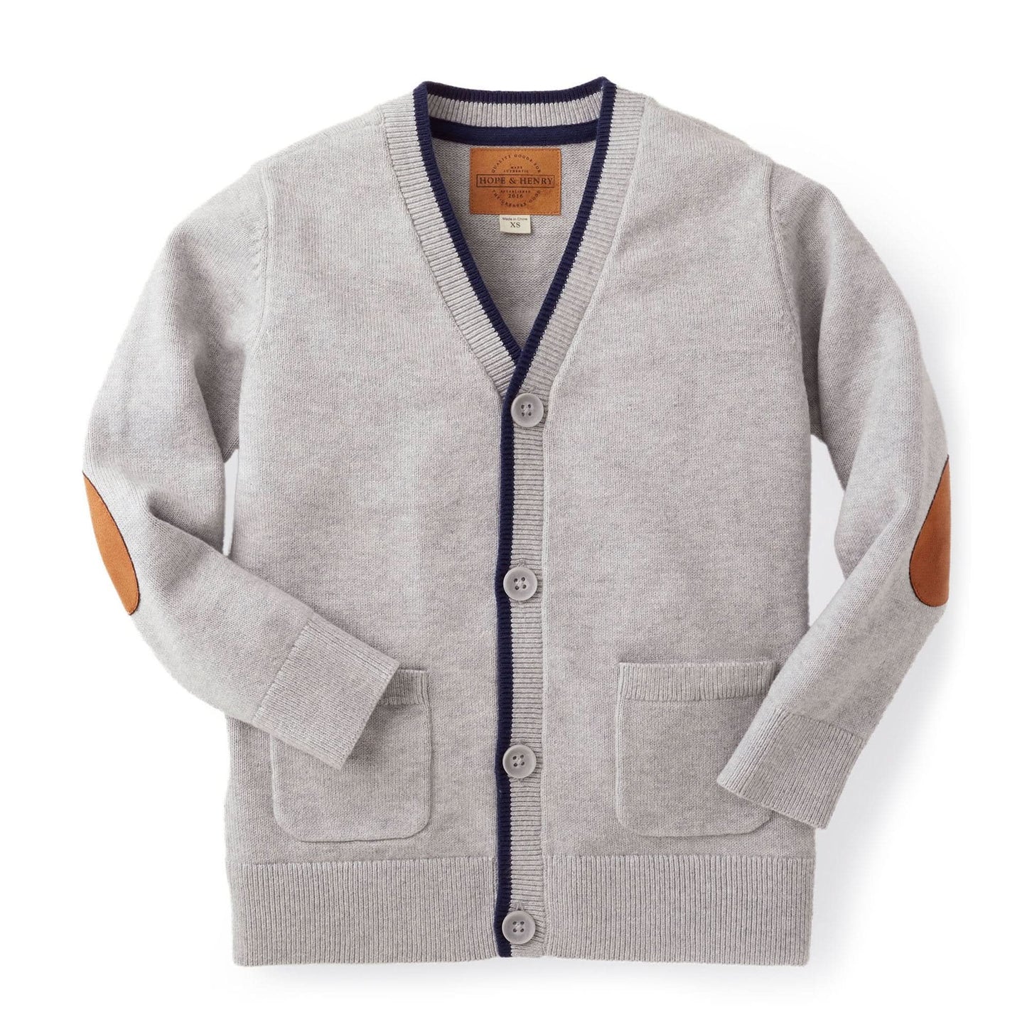 Boys Tipped Cardigan with Elbow Patches