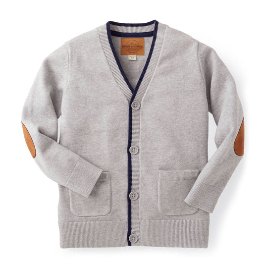 Boys Tipped Cardigan with Elbow Patches
