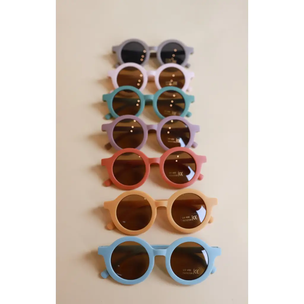 Toddler/Baby Round Retro Sunglasses, UV400 - Sky Blue