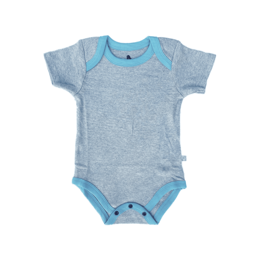 Organic Baby Lap Bodysuit - Vintage Aqua Colorblock