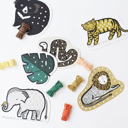 Toddler Lacing Cards - Jungle Animals