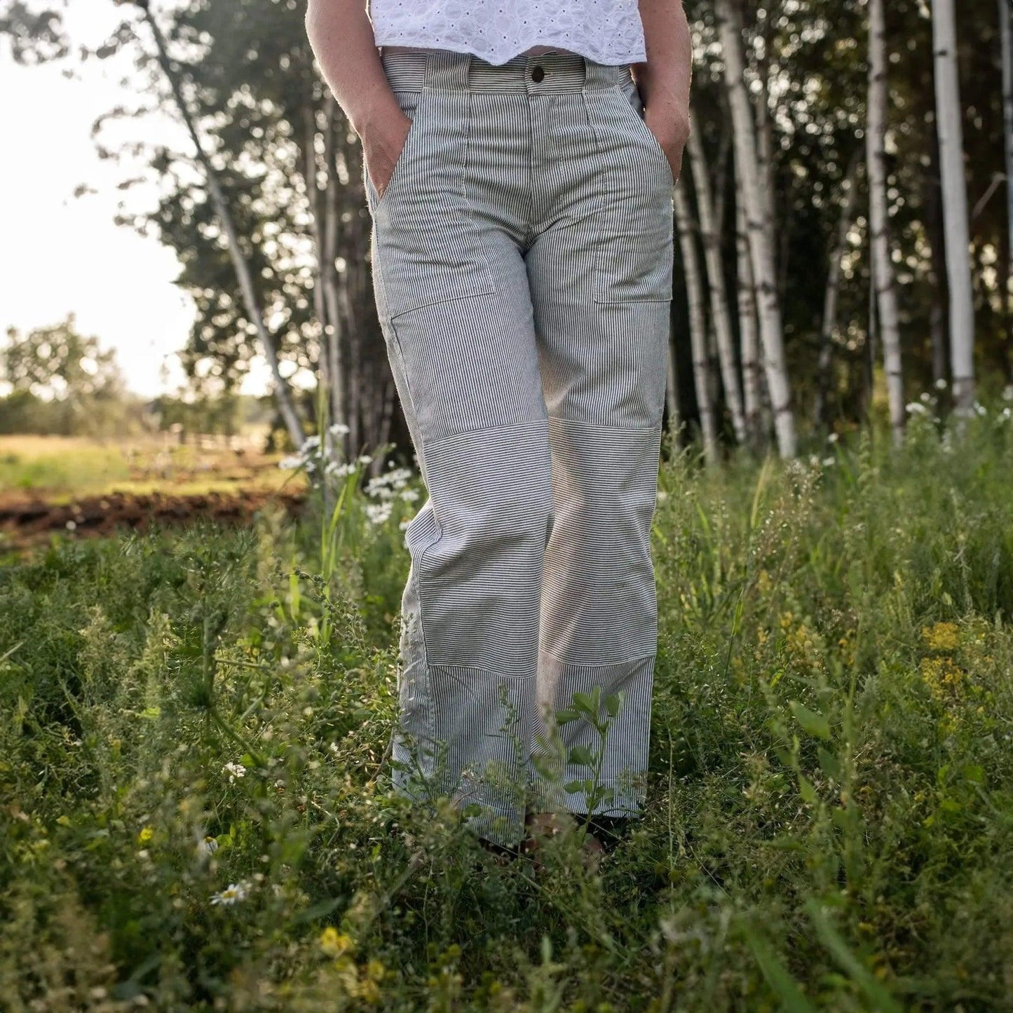 Women's Organic Charlie Pants - Engineer Stripe
