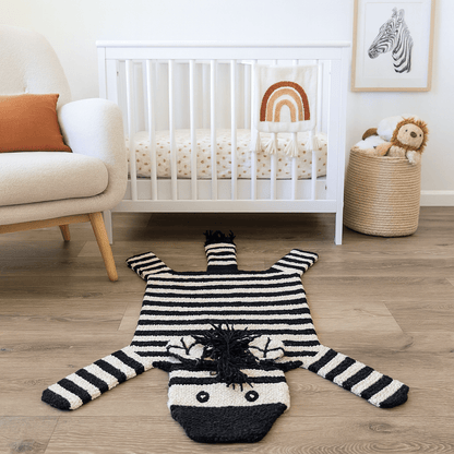 Organic Wool Play Mat + Nursery Rug - Zebra