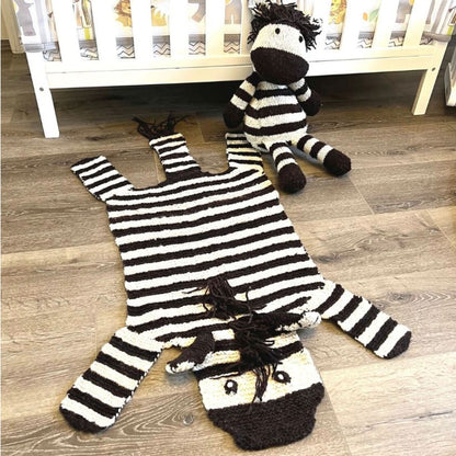 Organic Wool Play Mat + Nursery Rug - Zebra