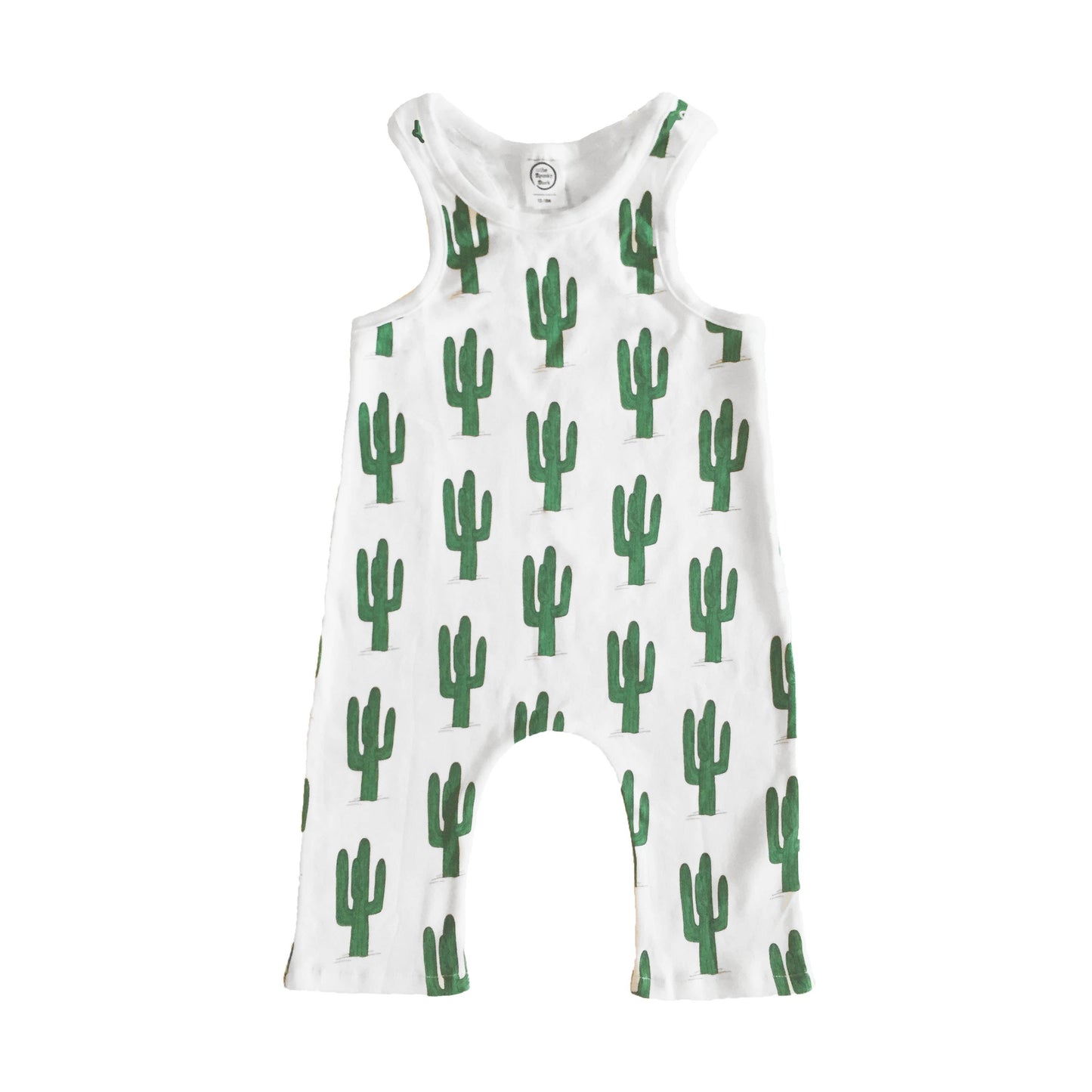 Organic Toddler Racerback Romper - Cactus Print