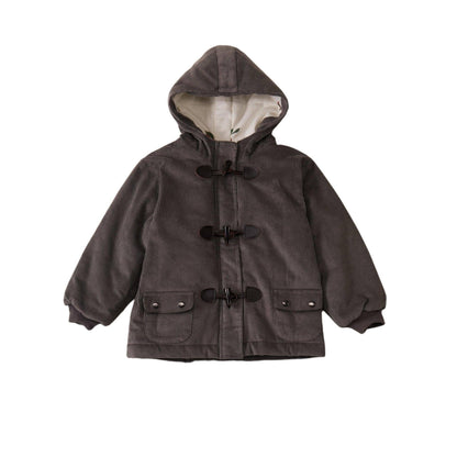 Organic Baby / Toddler Corduroy Quilted Coat - Elephant Gray