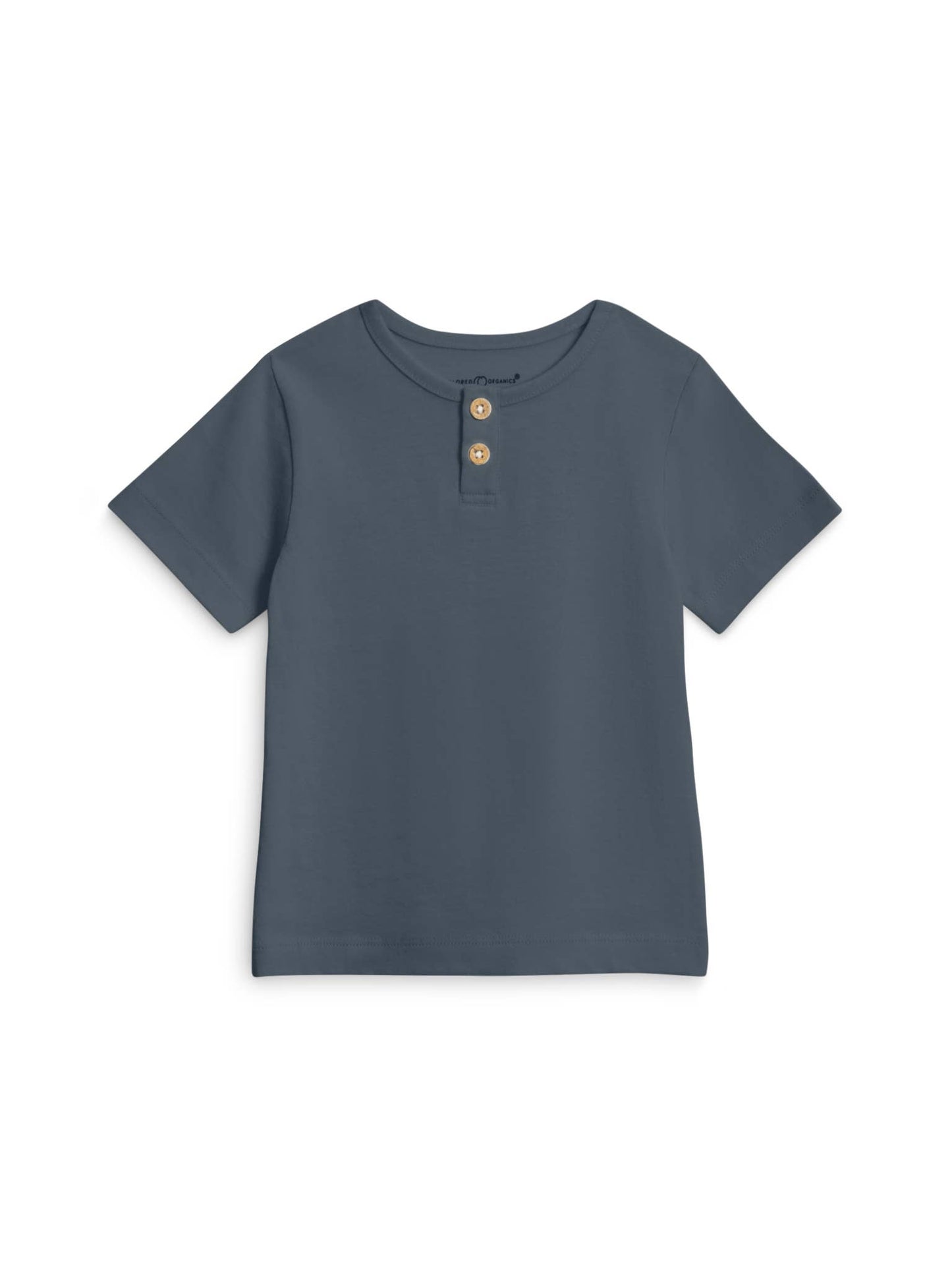 Organic Kids Reef Henley Crew Neck Tee - Harbor